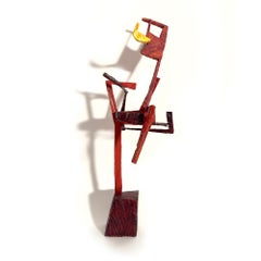 Used Joey, abstract geometric wooden sculpture