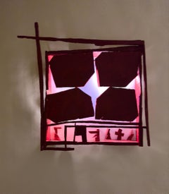 Tuna Steaks and the Fishermen, abstract geometric wooden sculpture