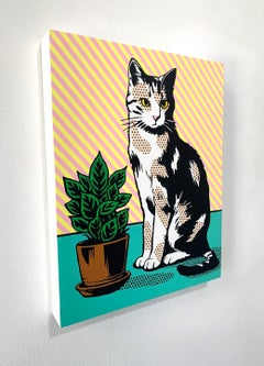 Stile Lichtenstein animale pop art interno contemporaneo verde giallo