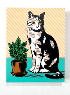 Stile Lichtenstein animale pop art interno contemporaneo verde giallo