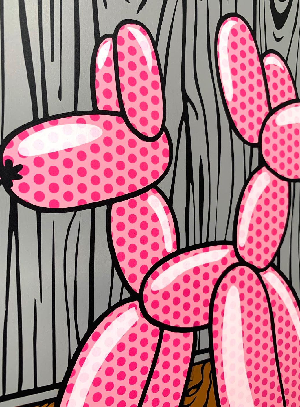 Lichtenstein Stil Koons Pop Art Innenraum zeitgenössische rosa – Painting von Joe Suzuki