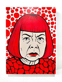 Stile Lichtenstein Kusama pop art interno contemporaneo rosso