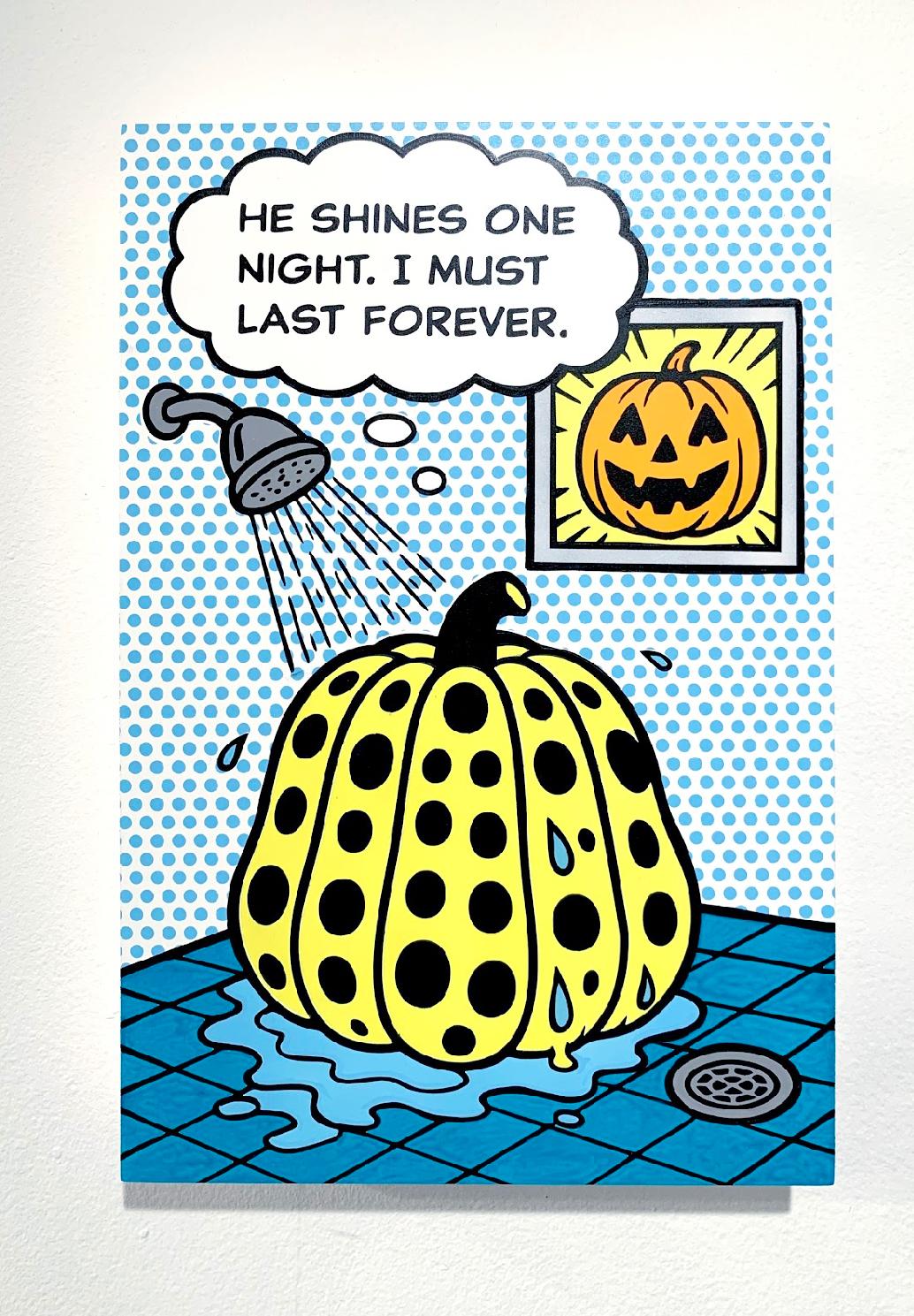 Lichtenstein-Stil Kusama Pop Art Innenraum zeitgenössische gelb blau