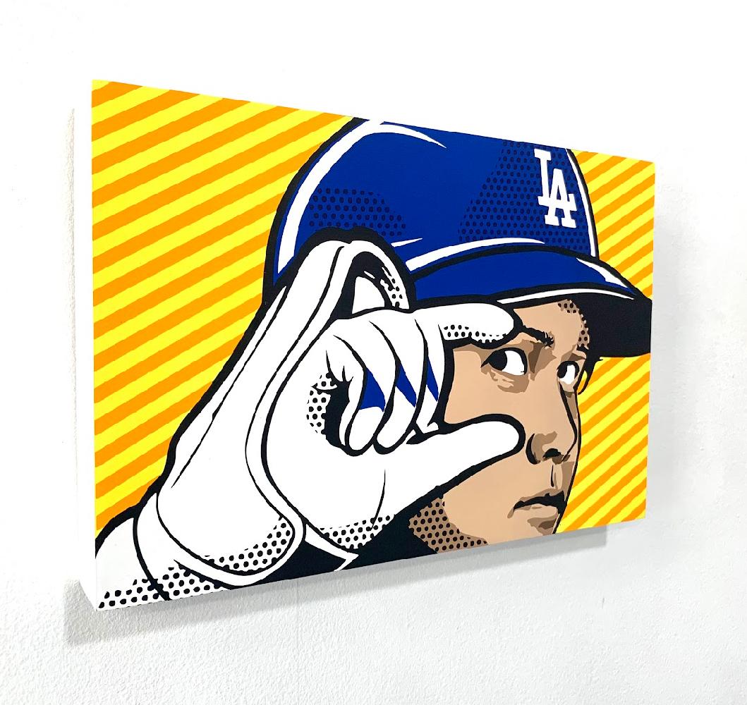 Lichtenstein Stil Otani Baseball Pop Art Interieur figurative zeitgenössische rot (Zeitgenössisch), Painting, von Joe Suzuki