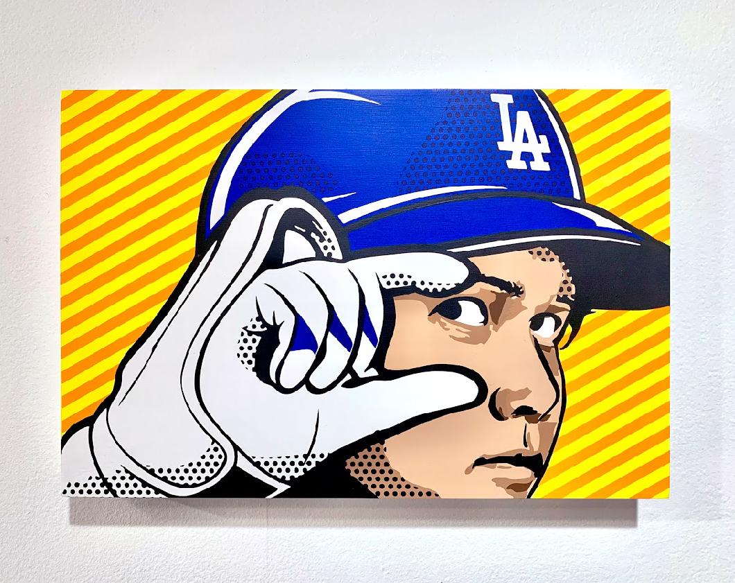 Lichtenstein Stil Otani Baseball Pop Art Interieur figurative zeitgenössische rot