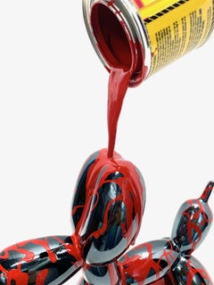"Happy Accident - "Chrome and Red Koons Balloon pup"