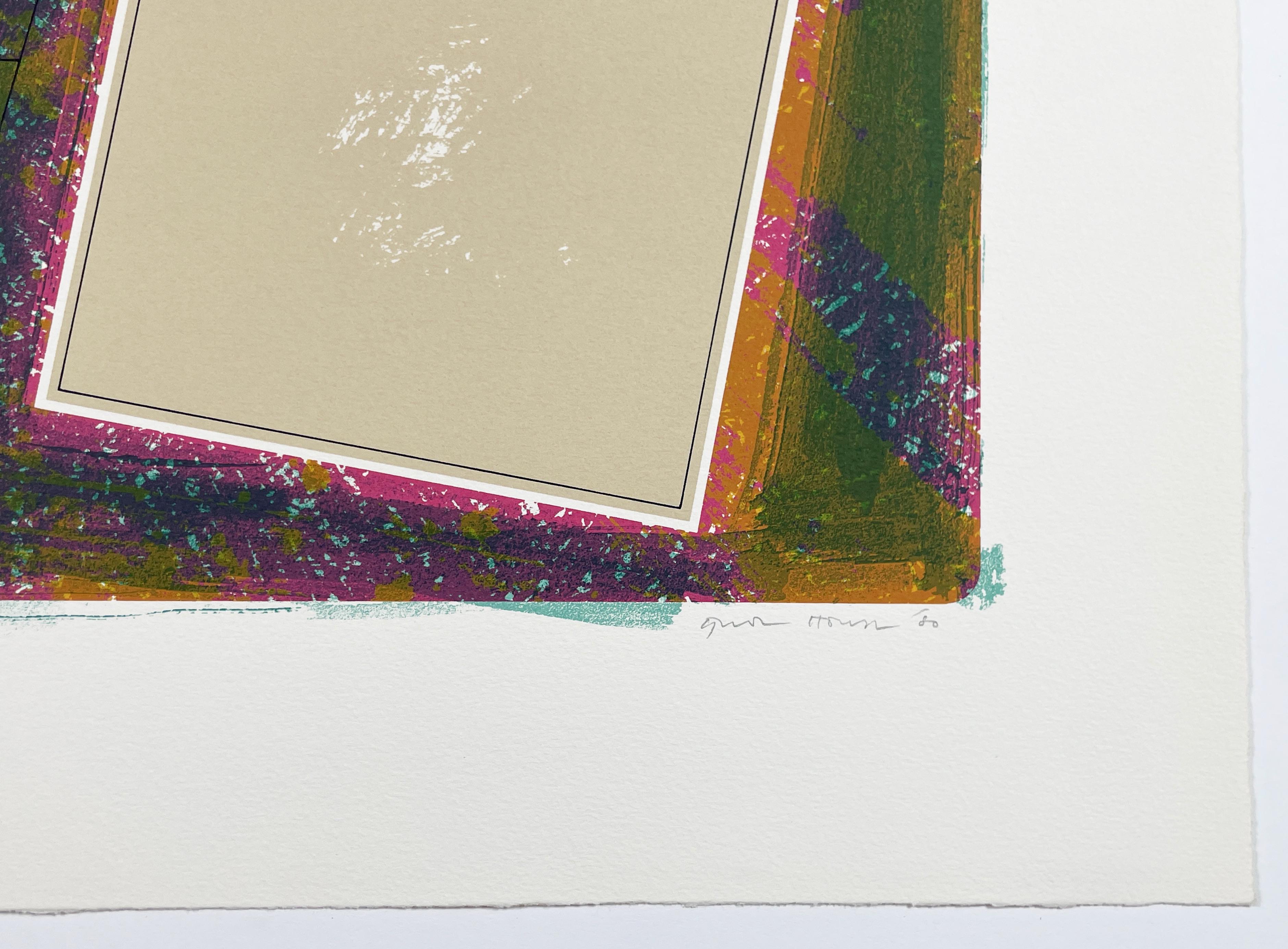 A Still Life at Millbank by Gordon House 1980 colorful abstract geometric - Print by Joe Tilson