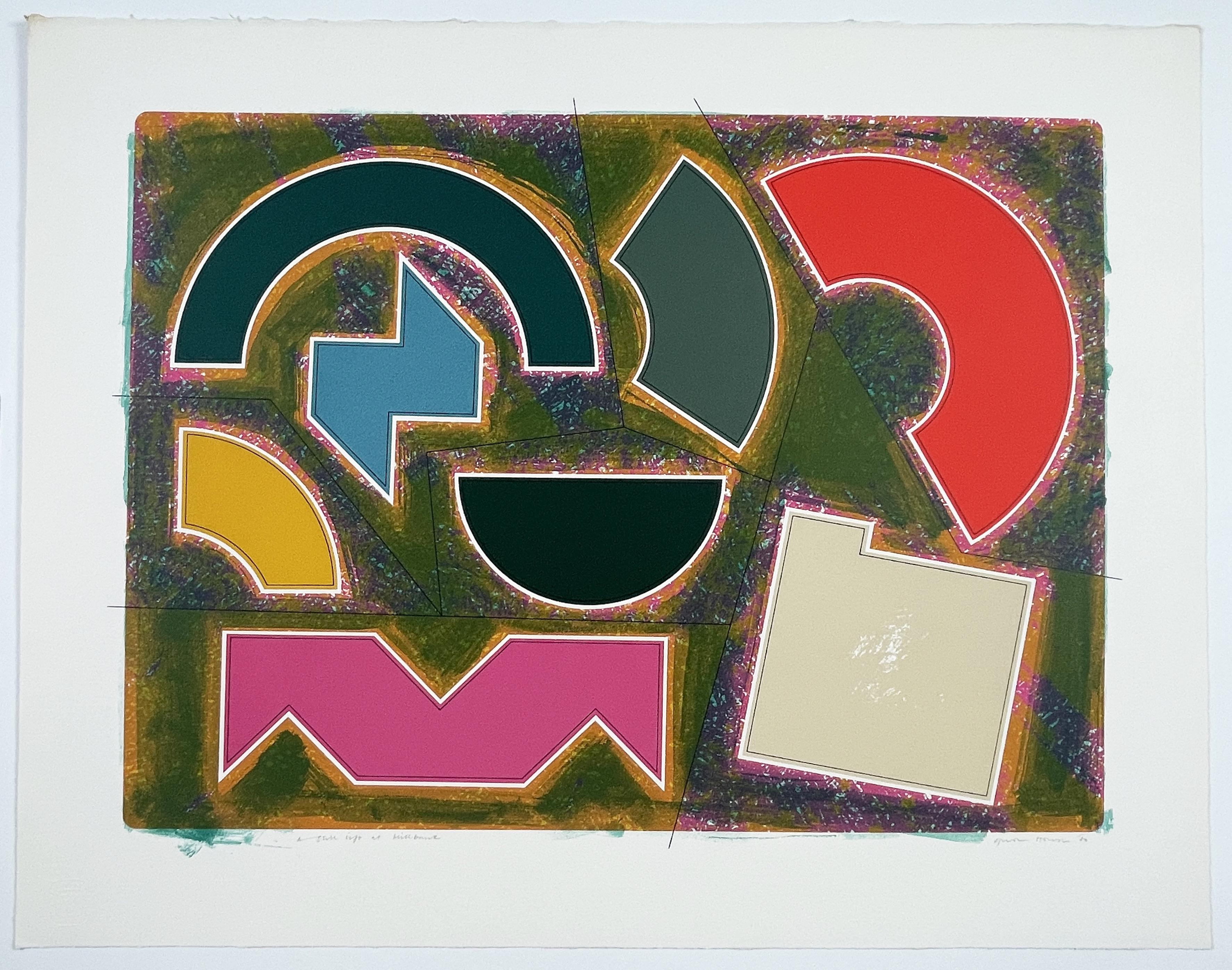 Joe Tilson Still-Life Print - A Still Life at Millbank by Gordon House 1980 colorful abstract geometric