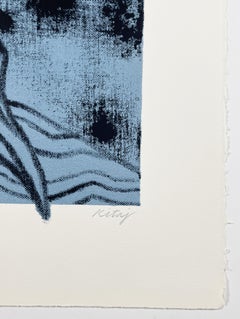 Chris von R.B. Kitaj Drucker Porträt in blau Gründer von Kelpra Studio