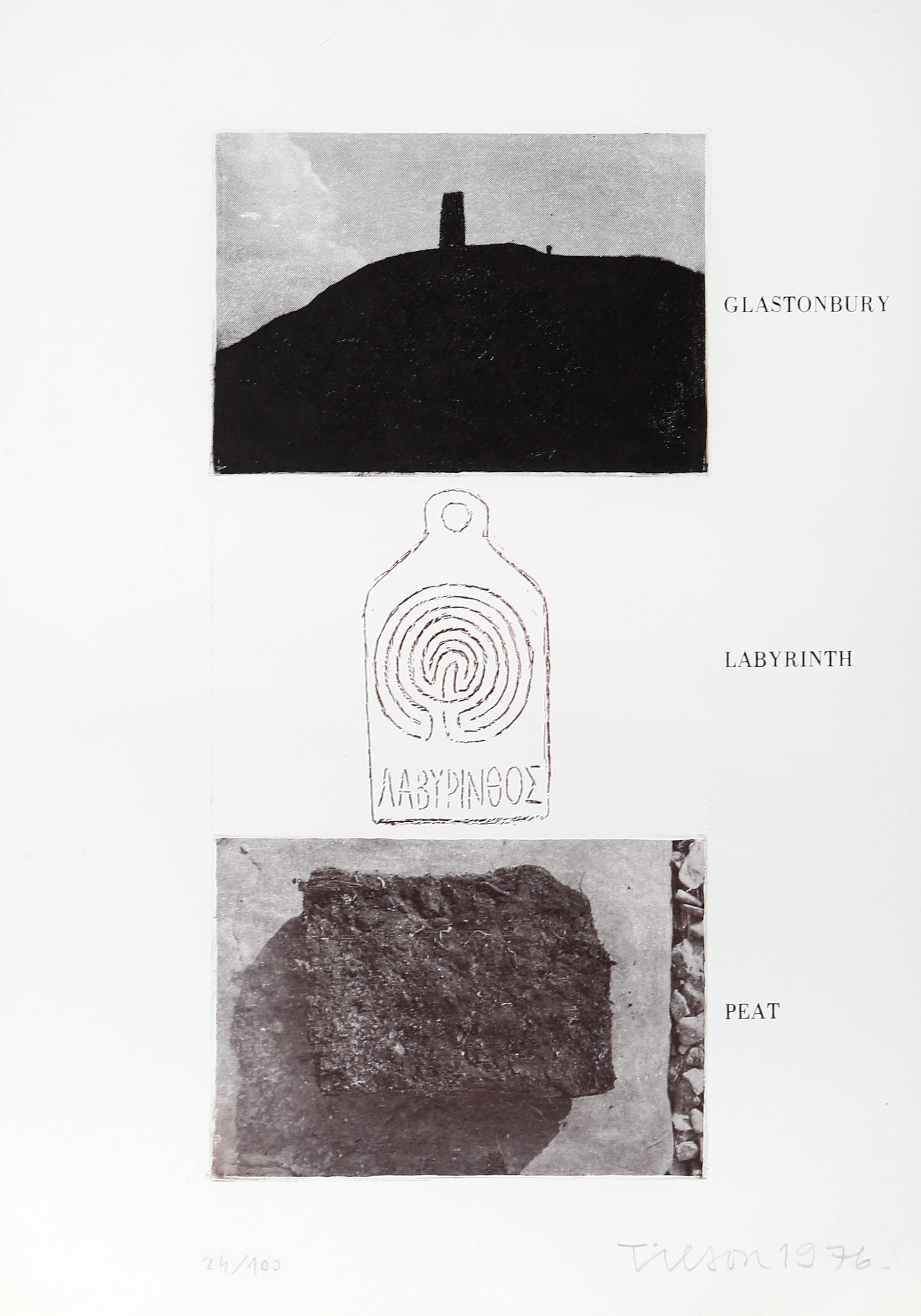 Glastonbury from Wessex, Conceptual Etching by Joe Tilson