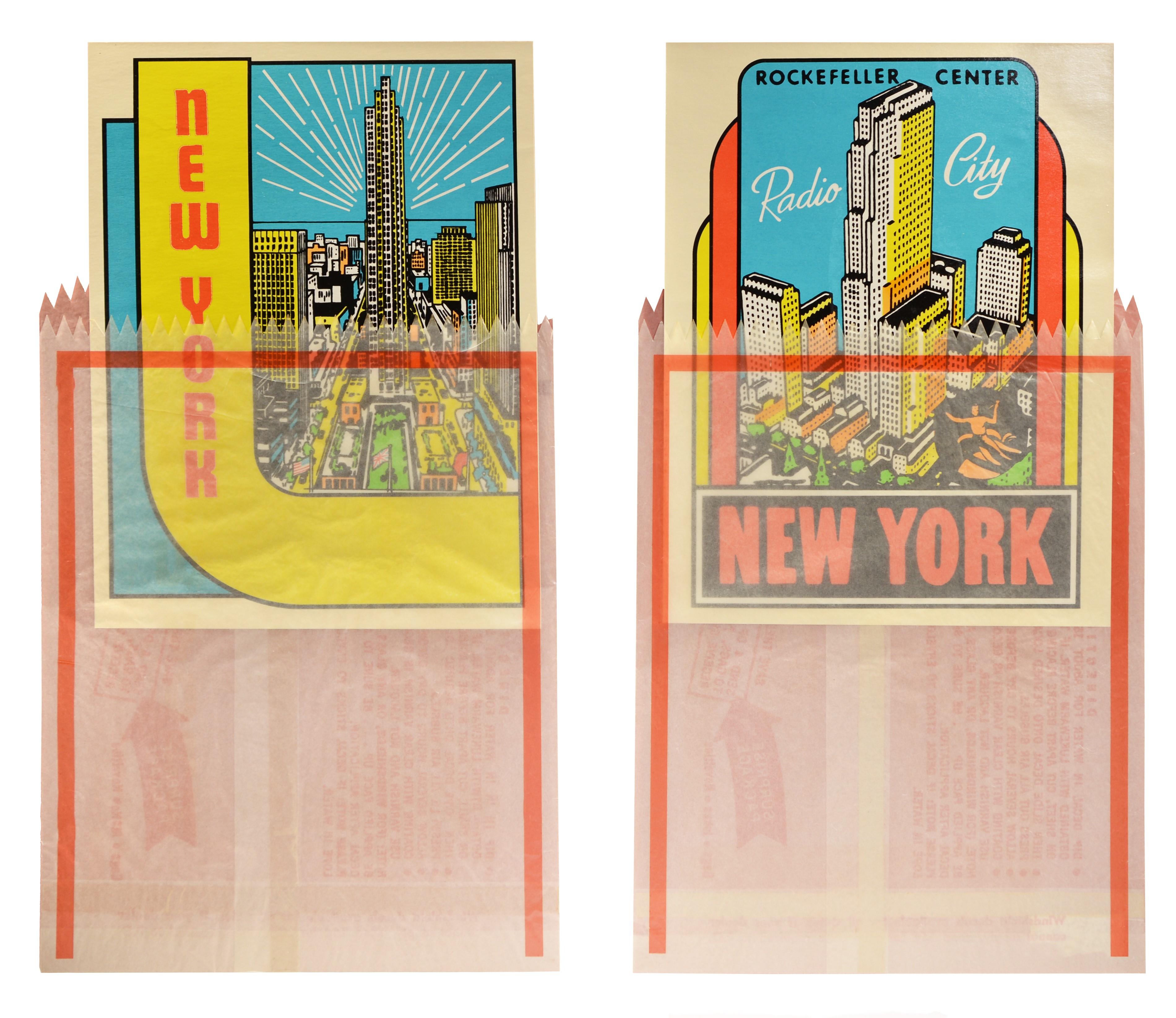 Joe Tilson Figurative Print - New York Decals 3 and 4
