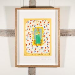 Polumnia, from The Nine Muses - Colourful Print with Figure, White, Red + Yellow