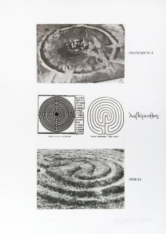 Vintage Stonehenge, Spiral from Wessex, Conceptual Etching by Joe Tilson