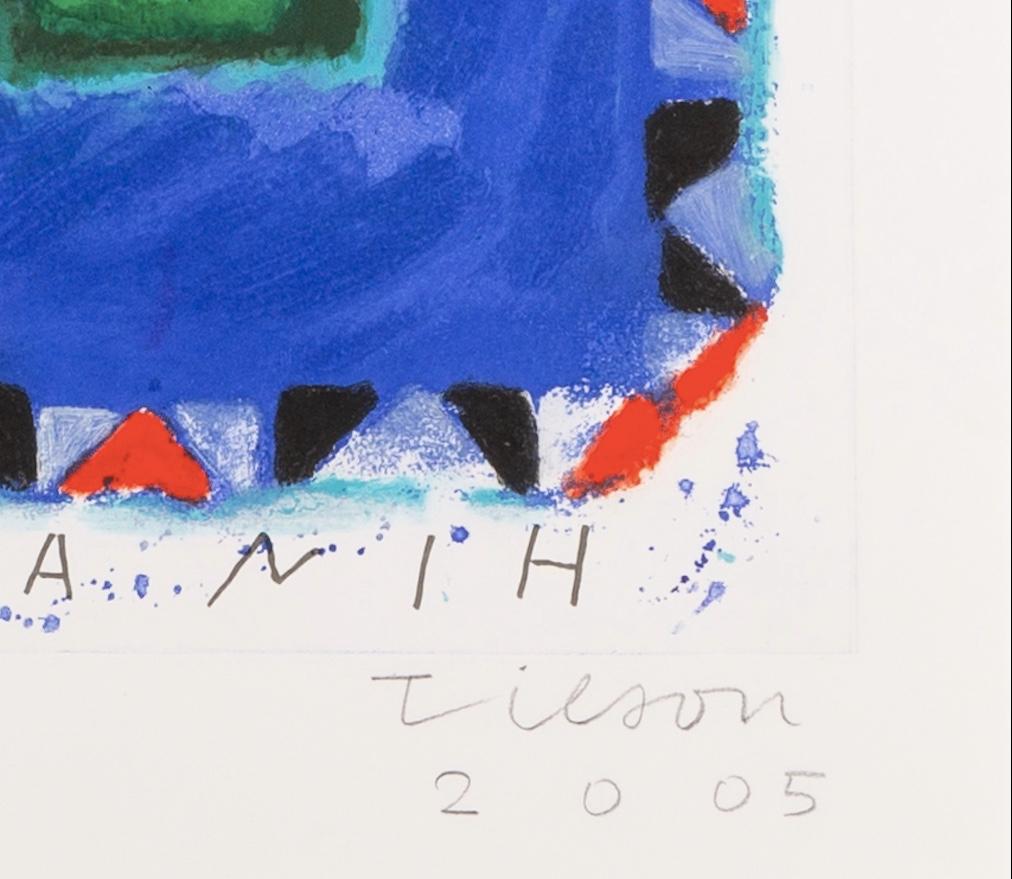 Uranie, des Neuf Muses - Gravure contemporaine colorée bleue avec personnage en vente 3