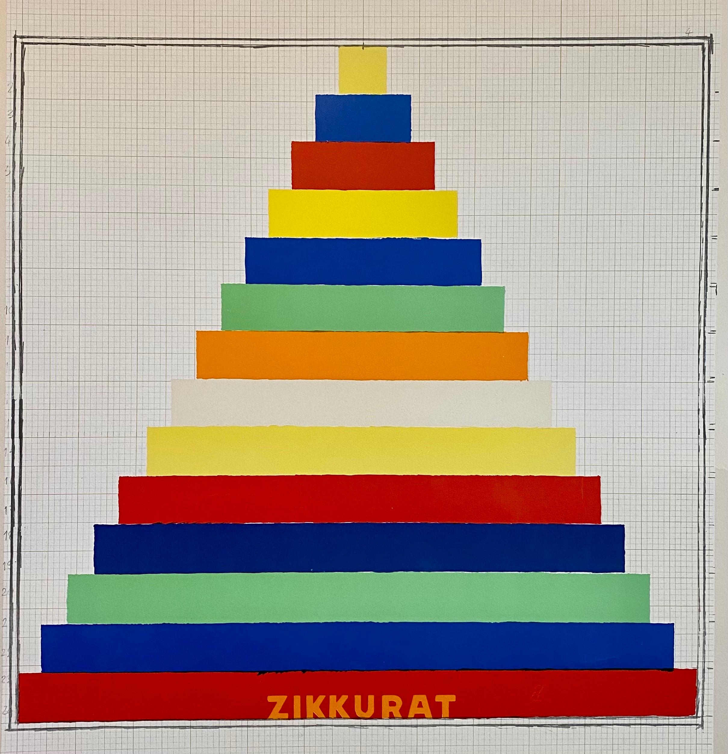 Vibrante 1975 Joe Tilson Serigrafia Pop Art britannica, Woodblock, Stampa colorata in vendita 1