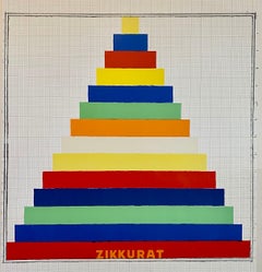 Vibrant 1975 Joe Tilson British Pop Art Screenprint, Woodblock, Colorful Print