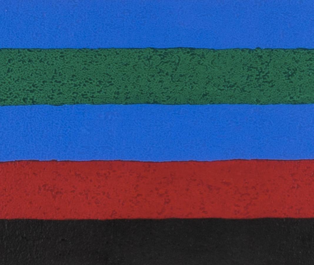 Ziggurat, Zoomate Print - Colourful Contemporary Abstract Print, White + Blue For Sale 7