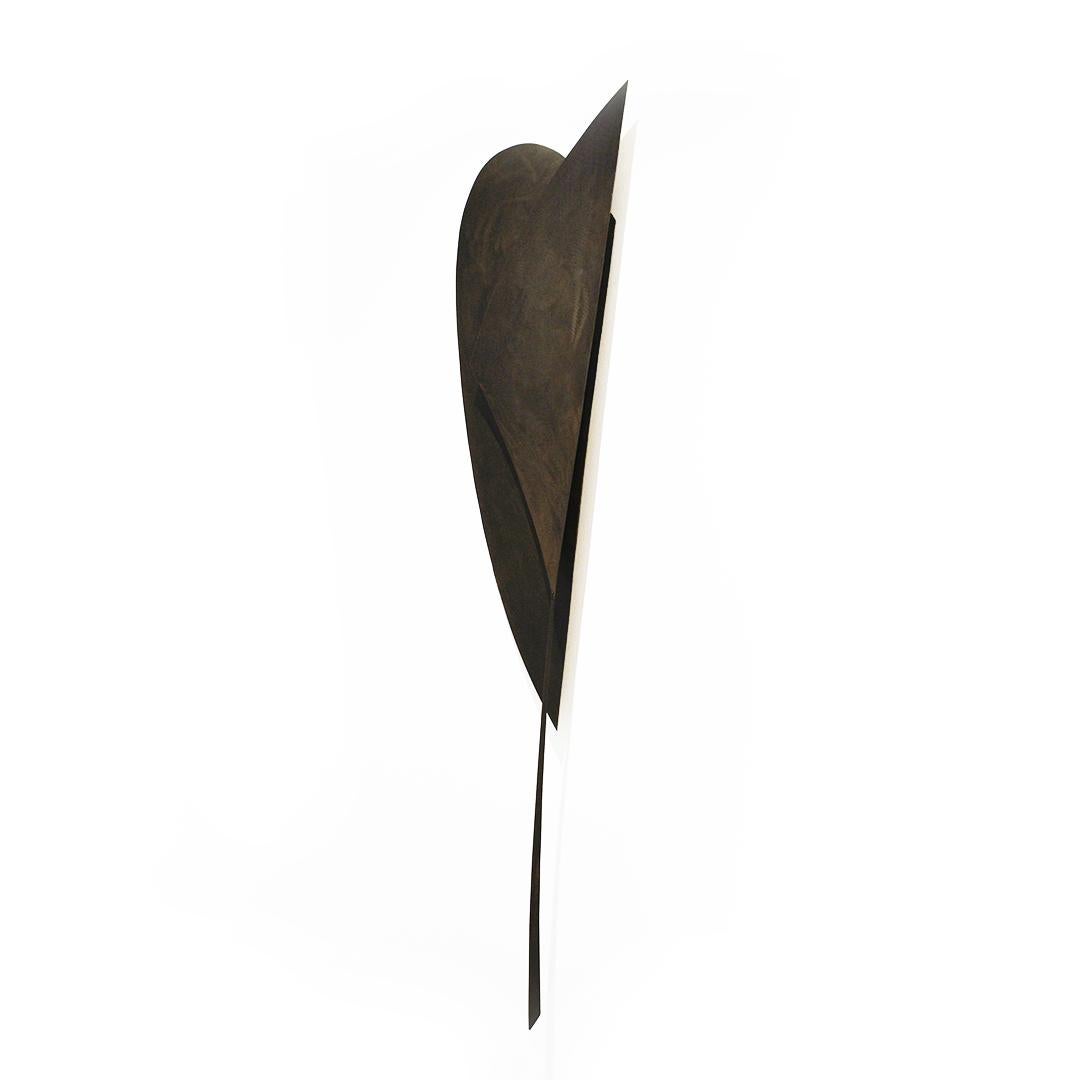 Conscience Lurked: Abstract Oxidized Brass Wall Sculpture