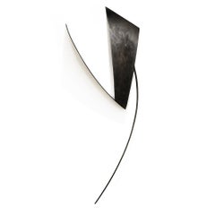 Temptation Was an Ally: Minimalist Abstract Dark Metal 3-D Wall Sculpture 