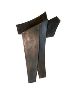 We Were Never Strangers: Minimalist Abstract Dark Metal Wall Sculpture 