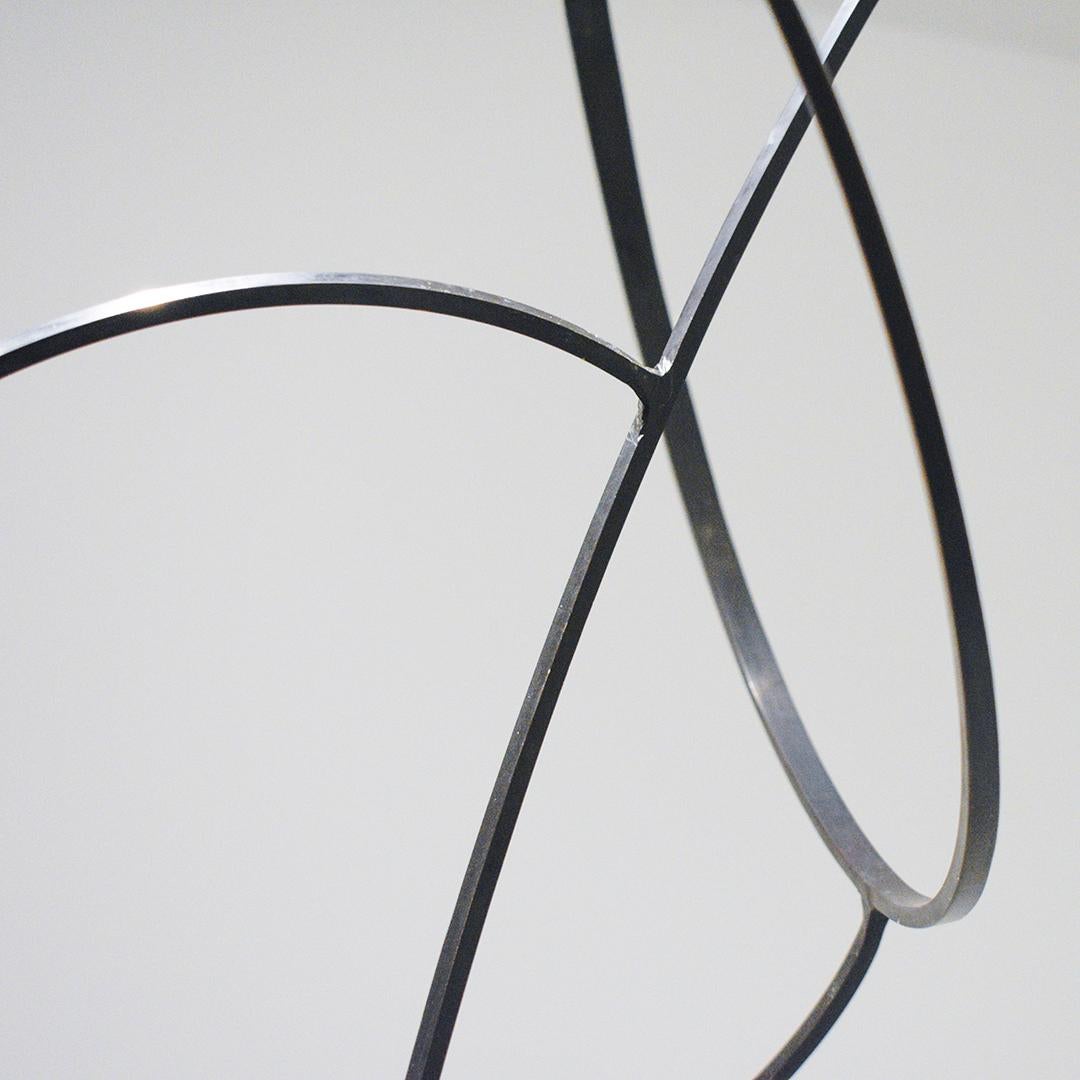 Whim Led the Way: Contemporary Abstract Oxidized Steel Wall Sculpture 4