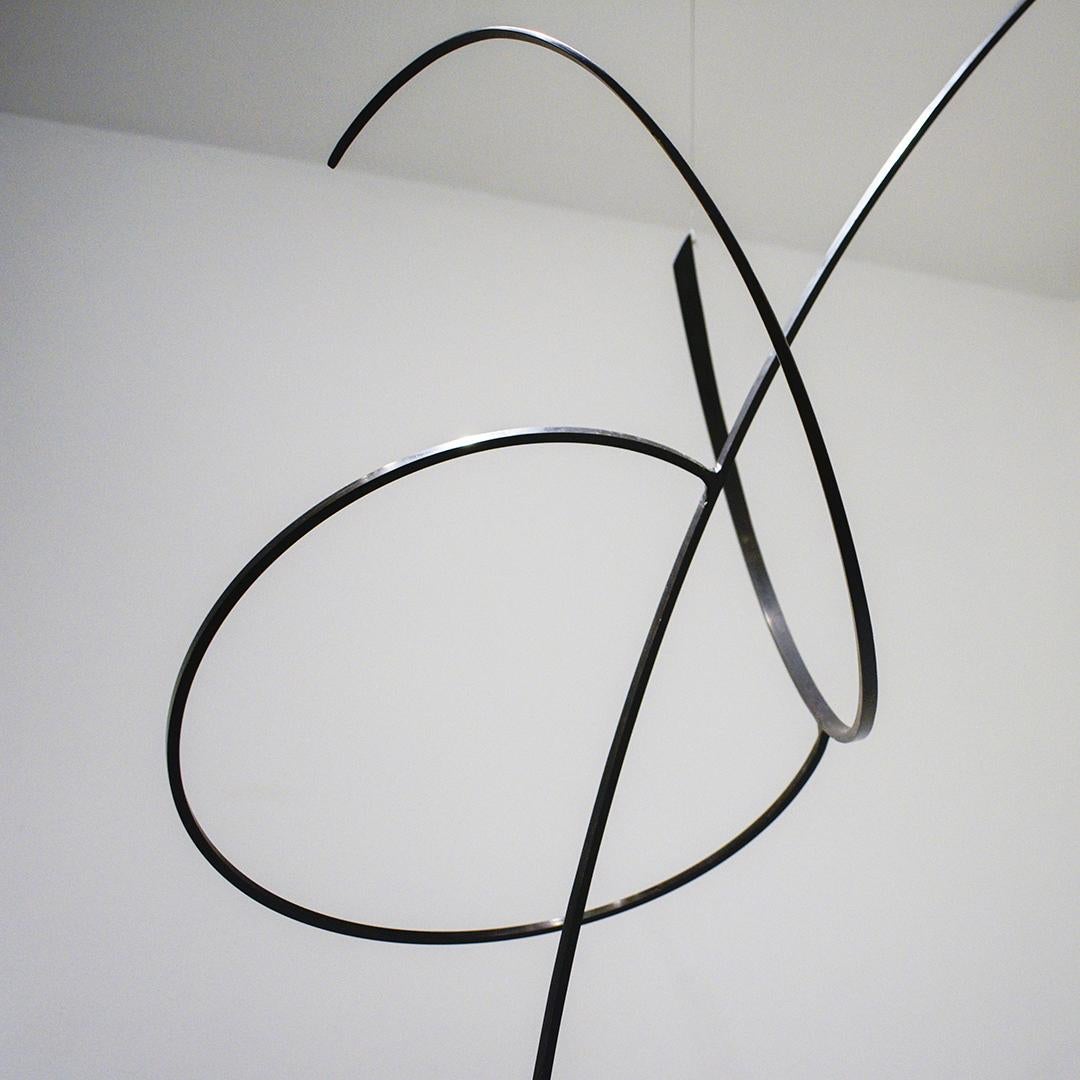 Whim Led the Way: Contemporary Abstract Oxidized Steel Wall Sculpture 5