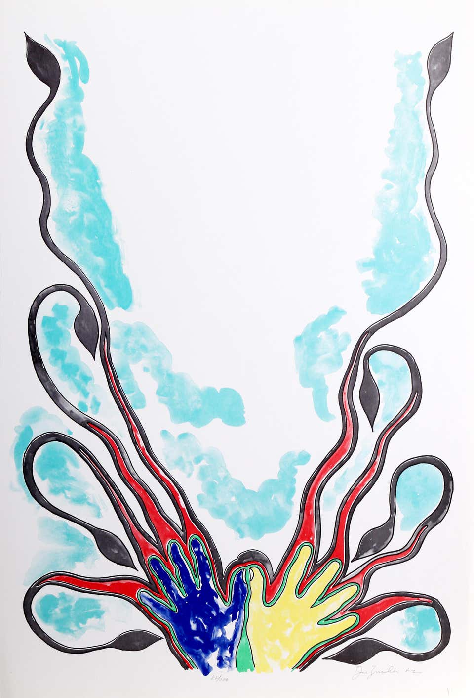 Hands, Pop Art Lithograph by Joe Zucker