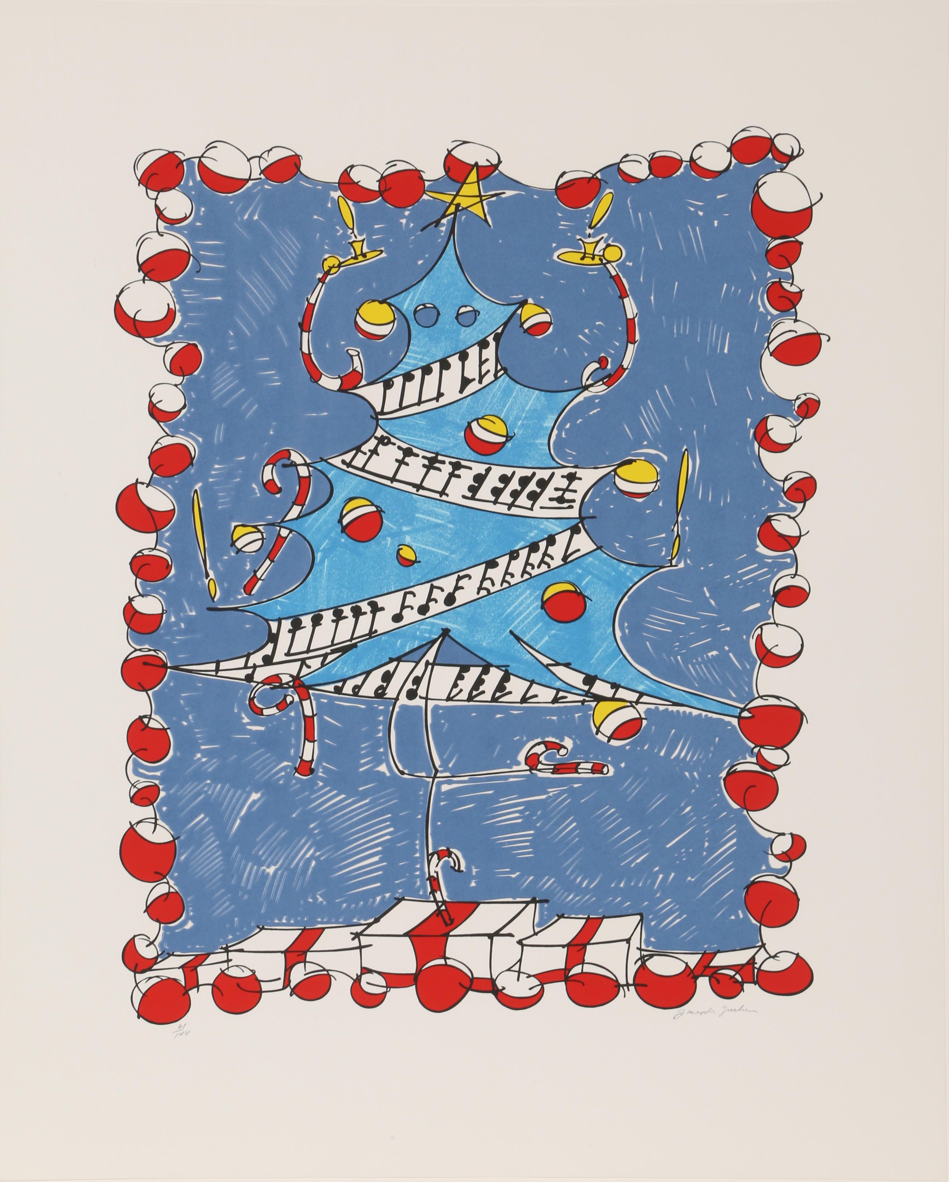 Artist: Joe Zucker, American (1941 -  )
Title: Untitled (Christmas Tree)
Year: 1979
Medium: Screenprint, signed and numbered in pencil
Edition: 61/144
Image Size: 23 x 18 inches
Sheet Size: 31 x 25 inches

Printer: Fine Creations, Inc., New