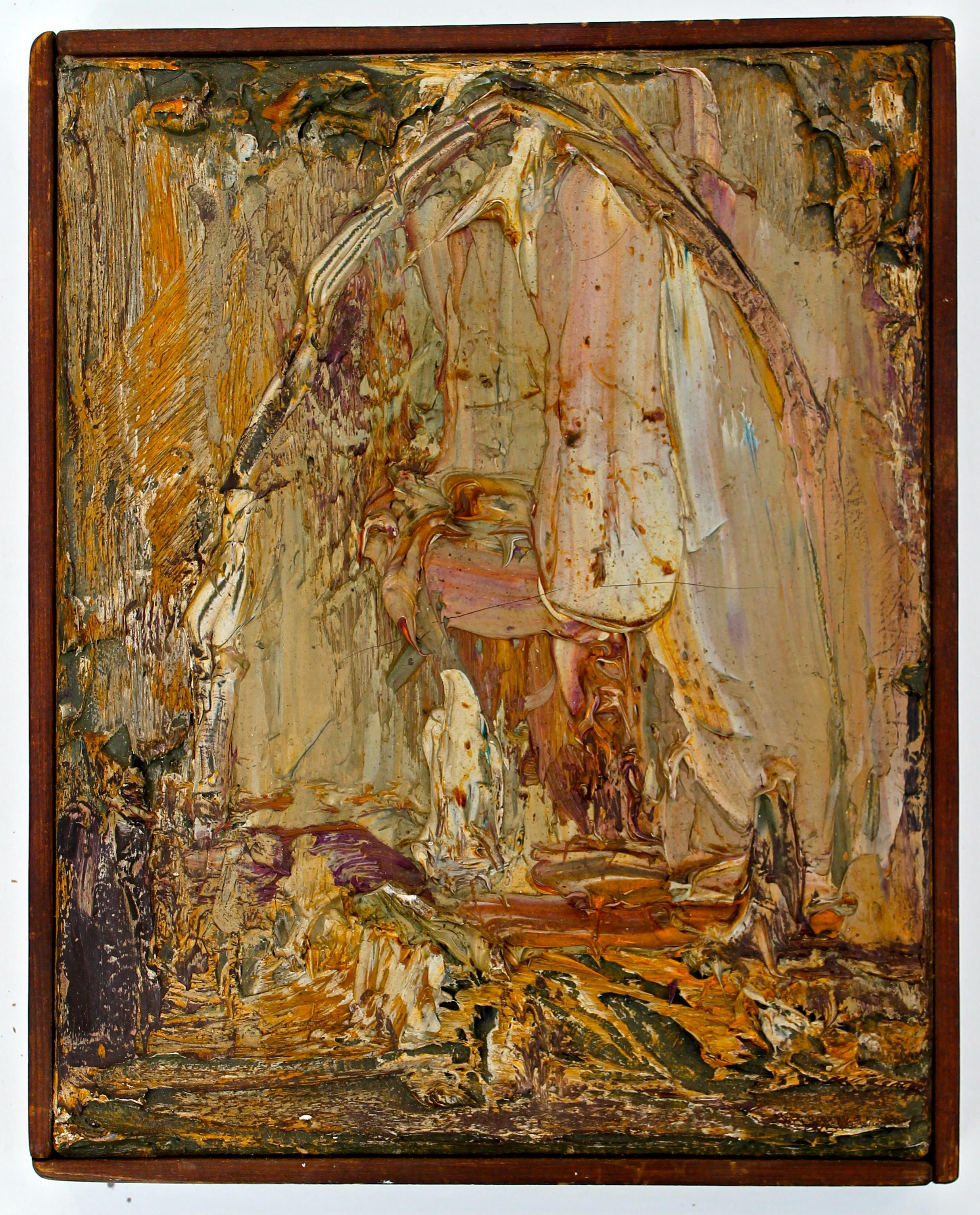 A small heavily impastoed oil by this important 'New York School' Abstractionist. Probst (1913-1980) was a notorious west village Bohemian, a friend and influence on Franz Kline. Peter Hastings Falk writes about this important episode in a