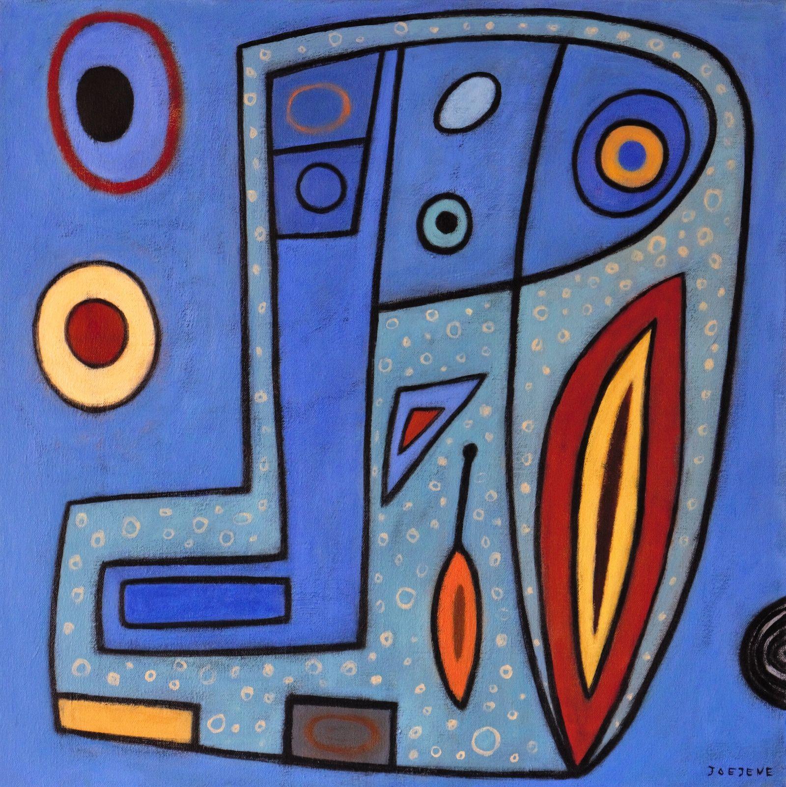 Joejene C. Santos Abstract Painting - Blueish World 2, Painting, Acrylic on Canvas