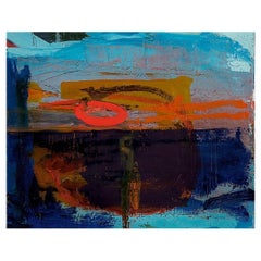 Joel Adas "Sunset Over Water I", Seashore Scene, Modern Abstract Oil Painting