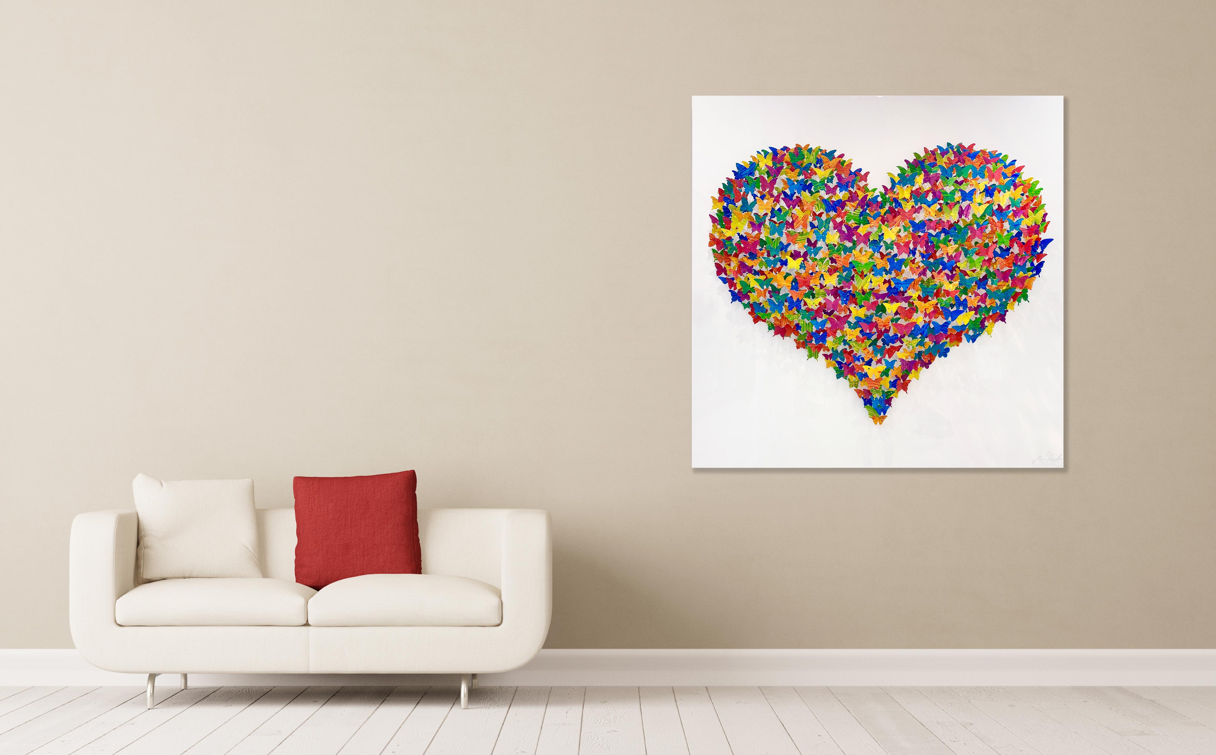 Flying Love - Candy, Mixed Media Metal Wall Sculpture 1