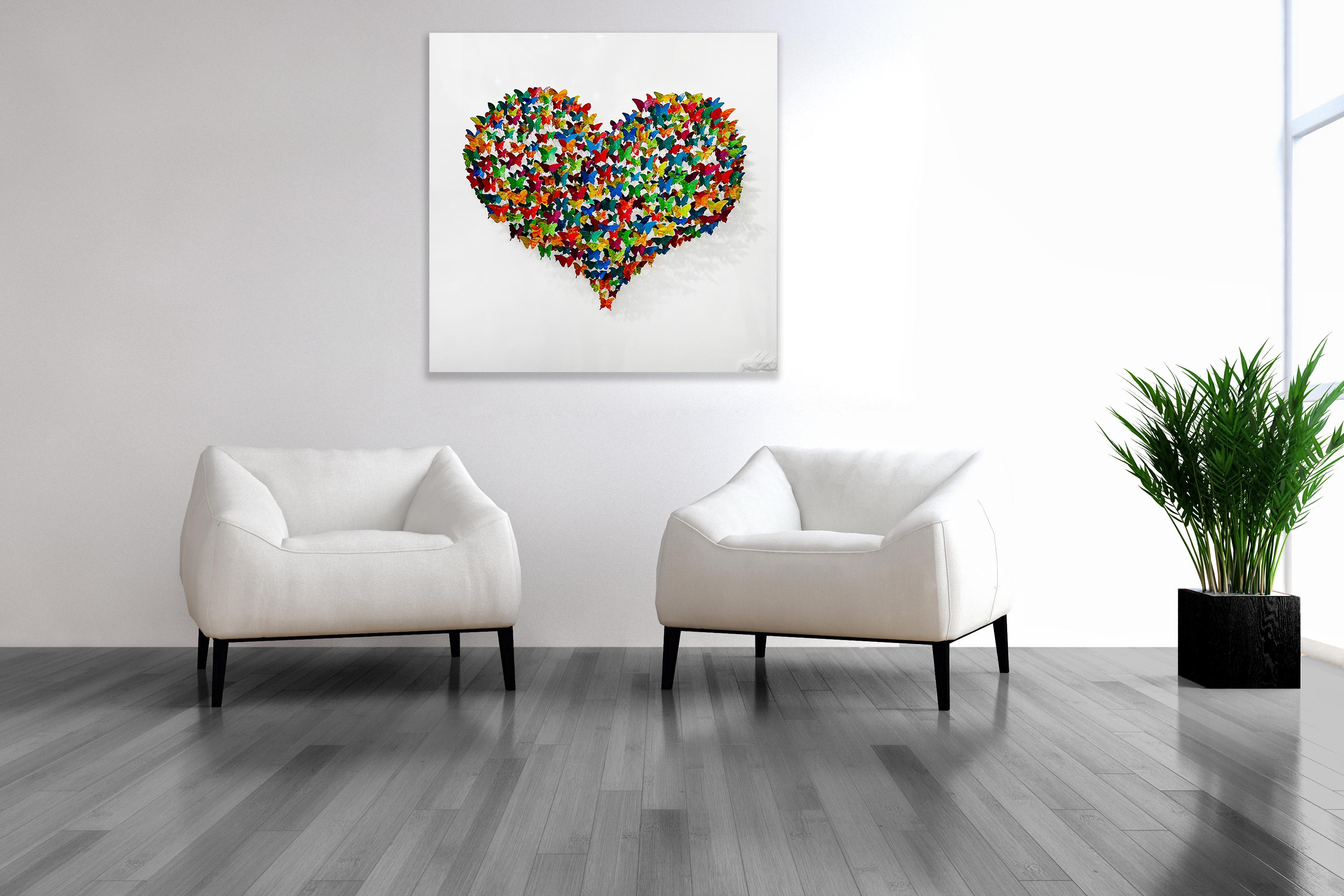 Flying Love - candy, Mixed Media Metal Wall Sculpture - Contemporary Mixed Media Art by Joel Amit
