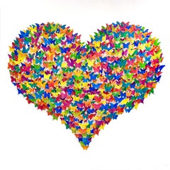 Flying Love - Candy, Mixed Media Metal Wall Sculpture