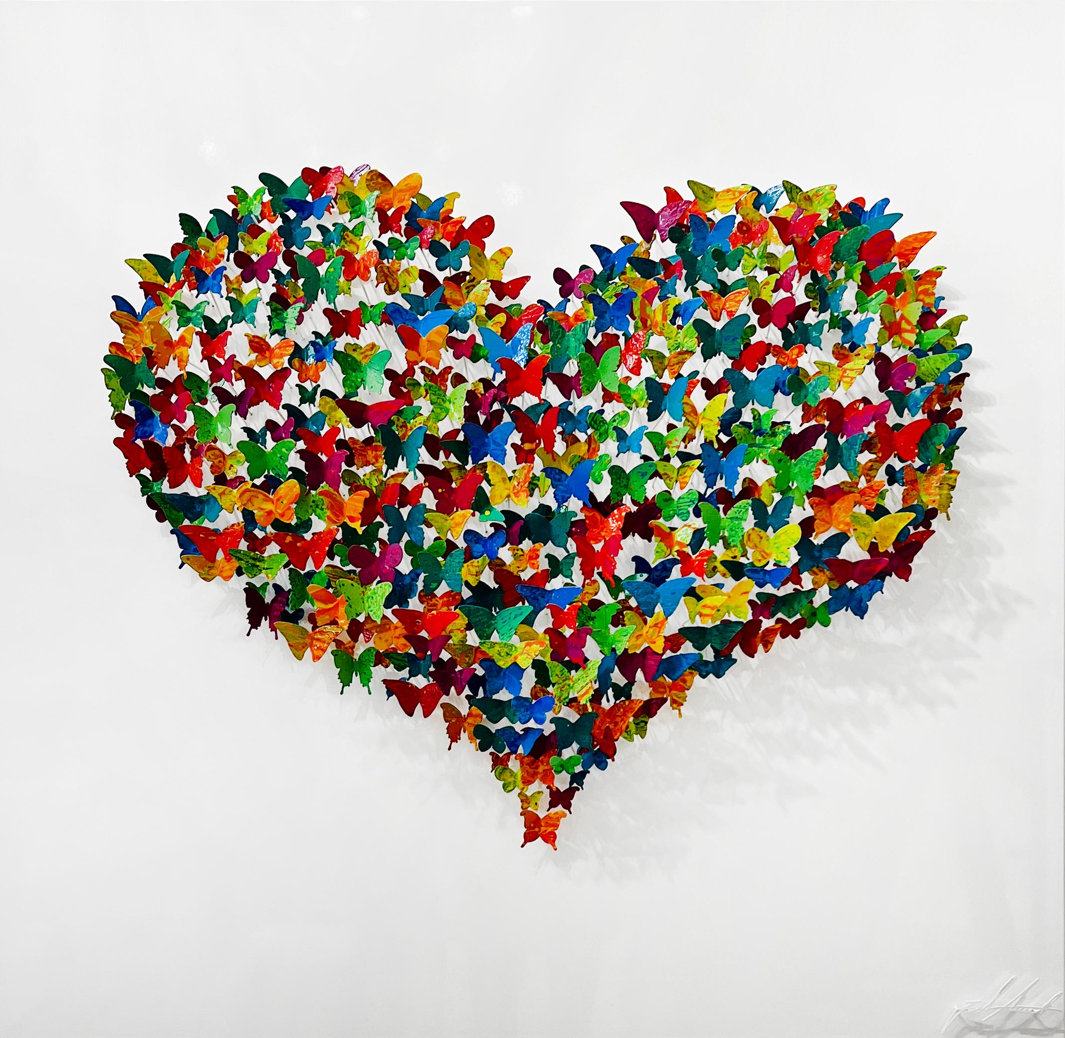 Flying Love - candy, Mixed Media Metal Wall Sculpture - Mixed Media Art by Joel Amit