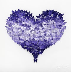 Flying Love, Mixed Media Metal Wall Sculpture