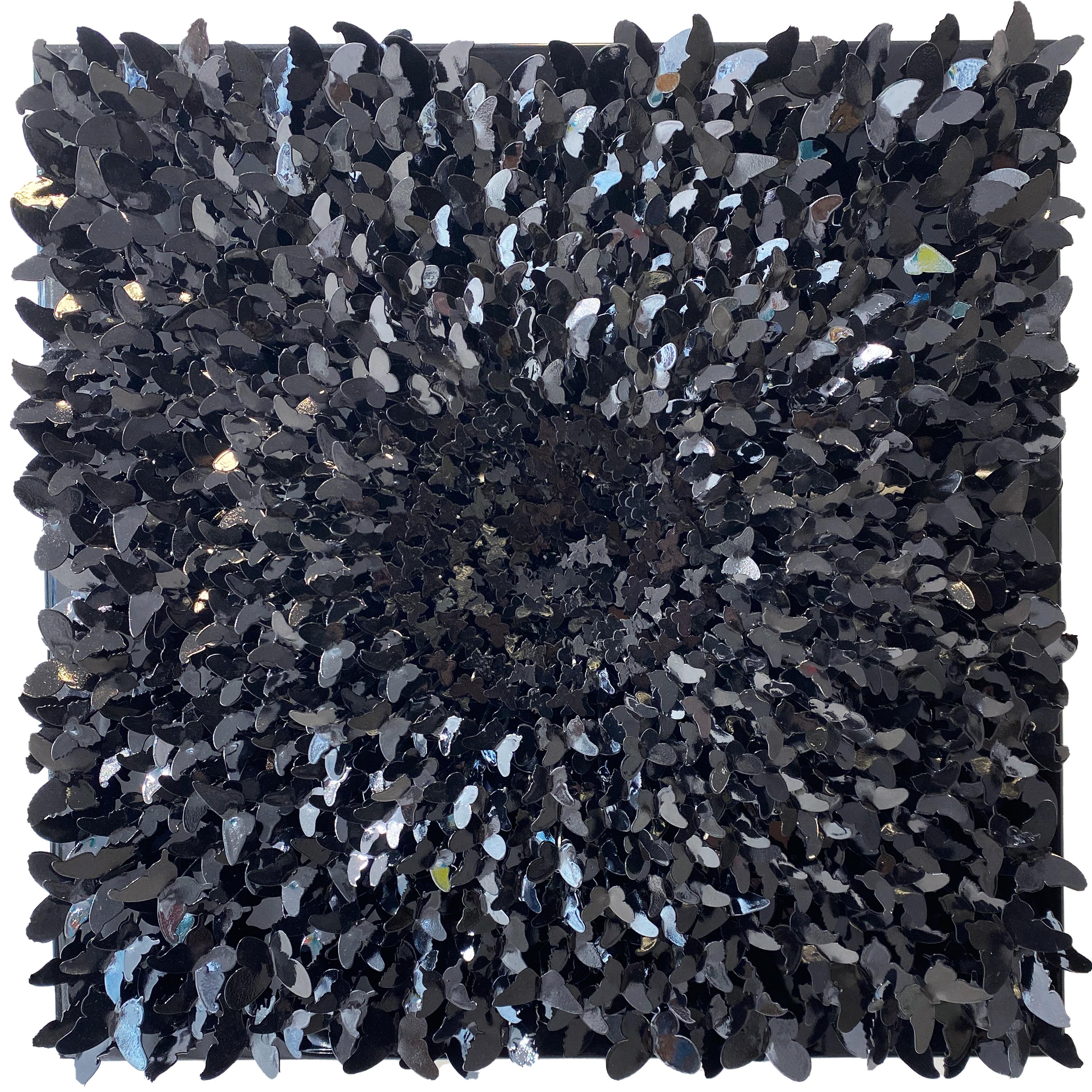 Full Sun (black), Mixed Media Metal Wall Sculpture