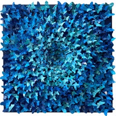 Full Sun (cobalt blue), Mixed Media Metal Wall Sculpture
