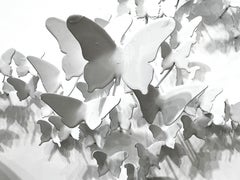 L O V E - white, Mixed Media Metal Wall Sculpture
