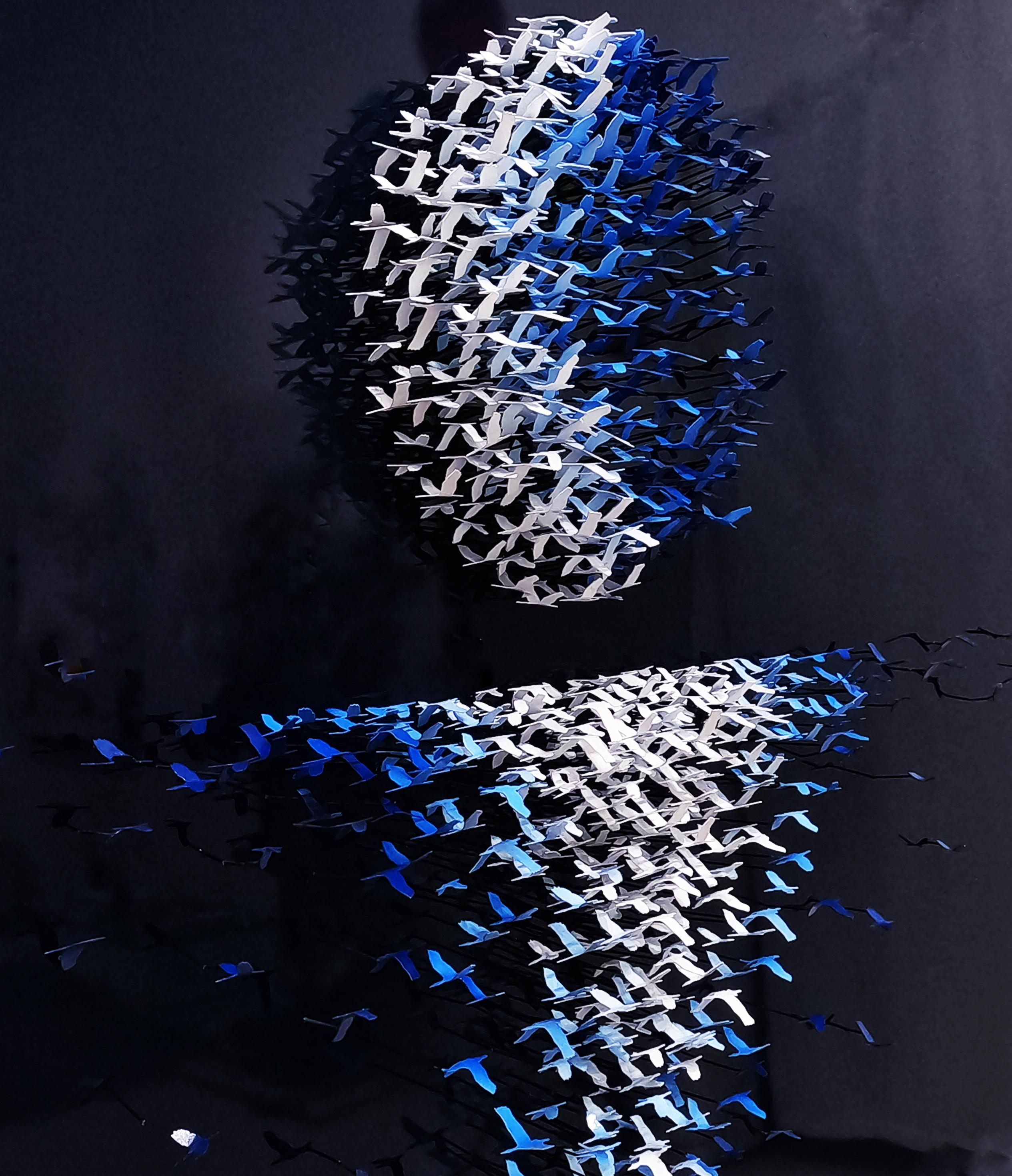 Moonlight, Mixed Media Metal Wall Sculpture - Contemporary Mixed Media Art by Joel Amit