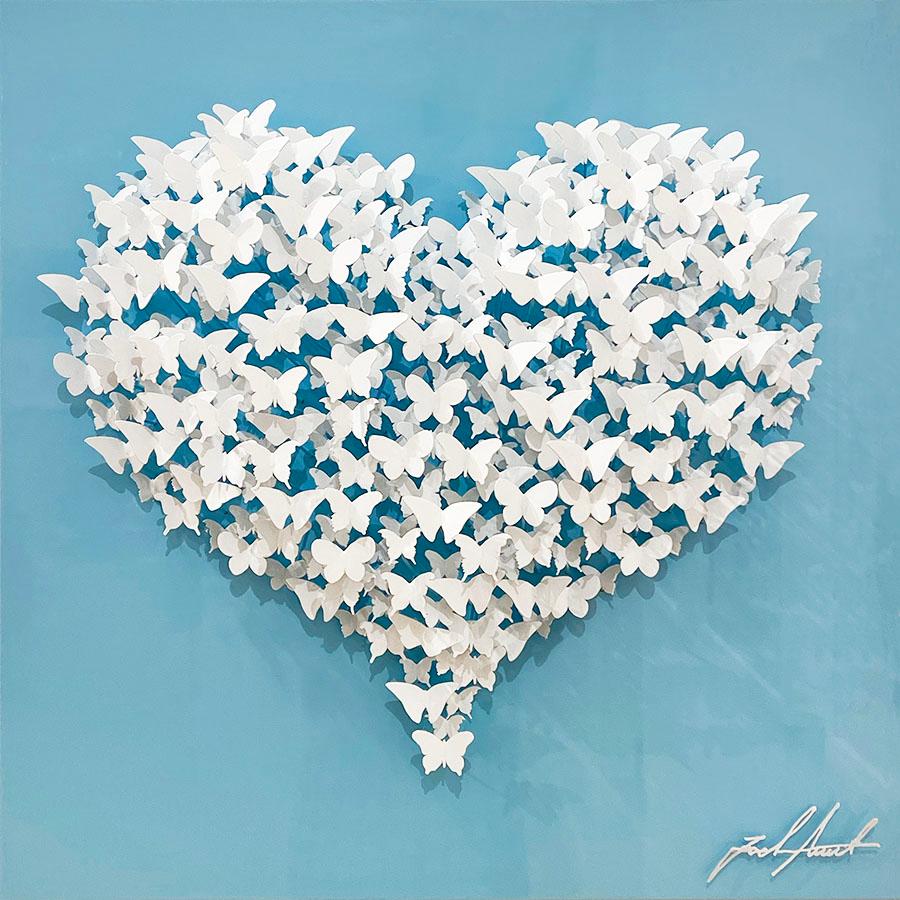 Heart-a-Flutter (Blue Sky) - Sculpture by Joel Amit