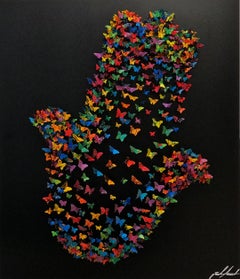 "Hamsa", Escultura de Pared de Metal 3D de Medio Mixto