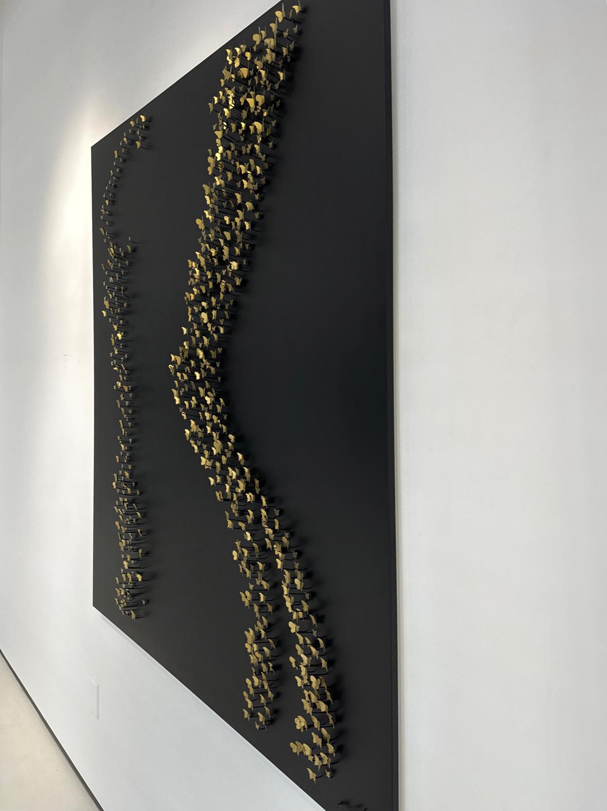 Frau, Mischtechnik Metall-Wandskulptur im Angebot 1