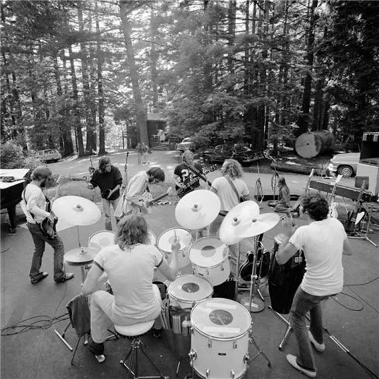 Joel Bernstein Black and White Photograph - Crosby, Stills, Nash and Young, Woodside, CA 1974