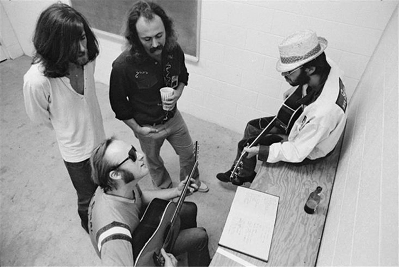 Joel Bernstein Black and White Photograph - CSNY '74 Tour, Buffalo, NY