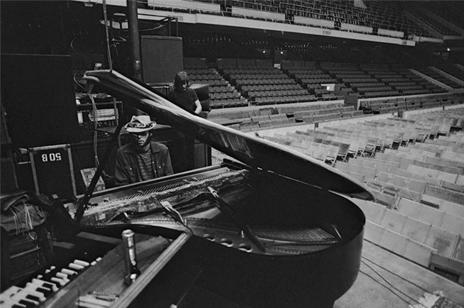 Joel Bernstein Black and White Photograph - Graham Nash & Neil Young, 1974