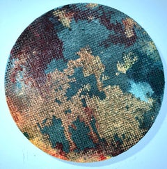 Topical Earth, circular painting mixed media by Joel Blenz
