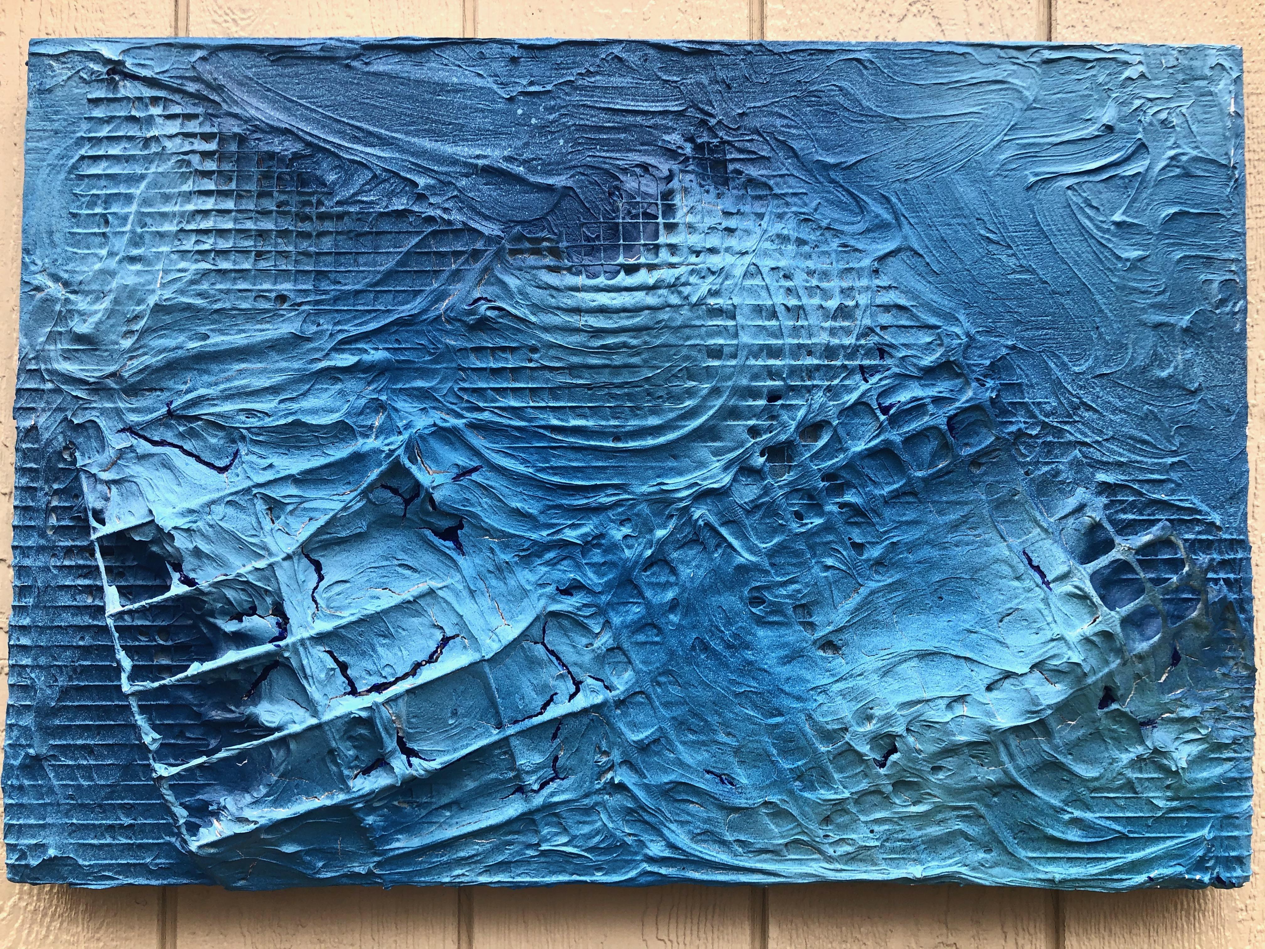 Abstract painting inspired by Blue ocean waves.  Textures of lifted metal, 3D, blue blends.  Original art ready to hang and signed on verso.

ARTIST BIO:

 A native of Queens, New York, Joel Blenz is a painter working in conversation with textured