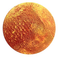 Sunburst, Circular rotating painting with Orange and Yellow Hues 