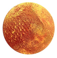 Sunburst, Circular rotating painting with Orange and Yellow Hues